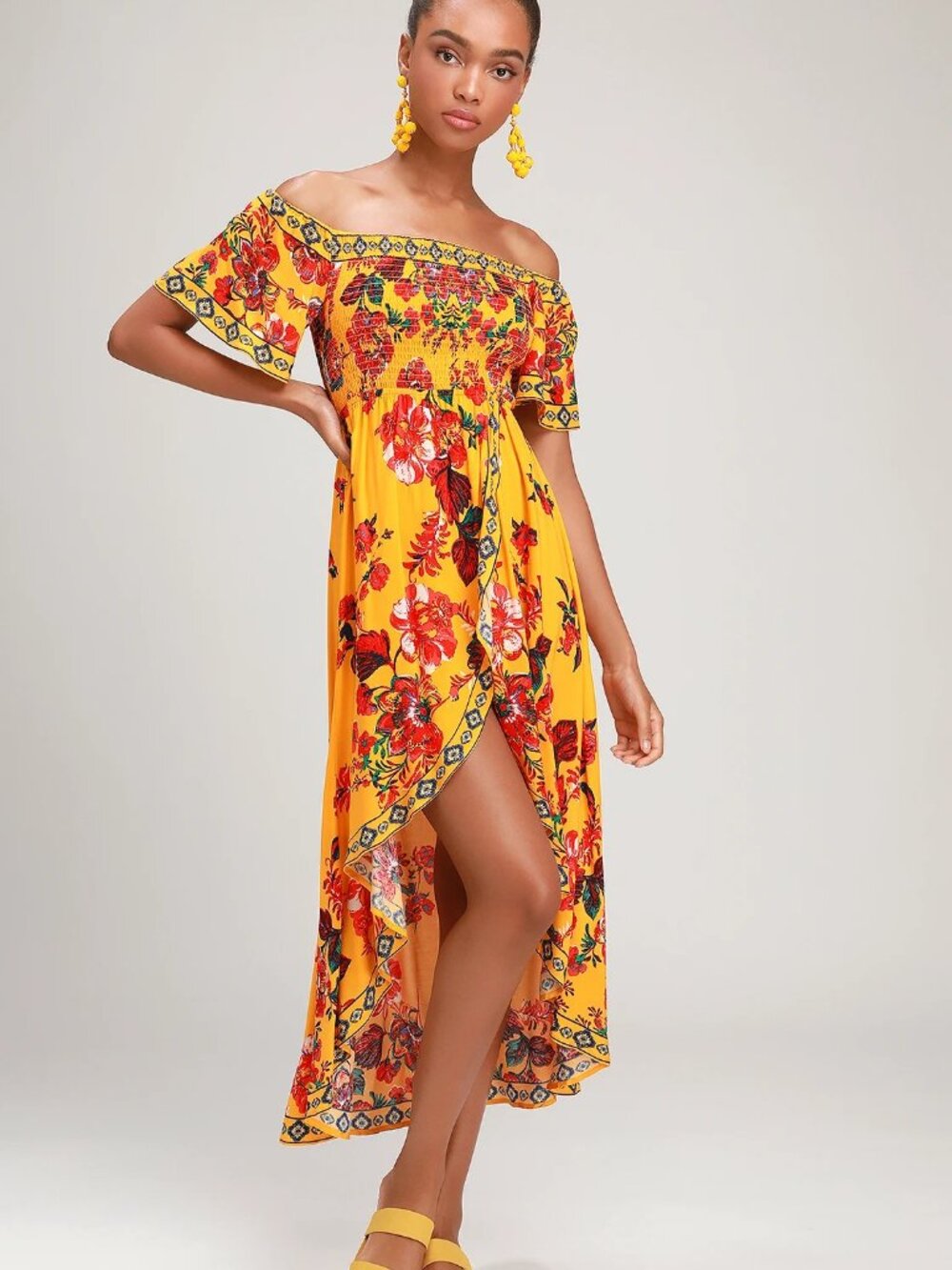 Lulus High-Low Wrap Front Style Dress - Size Small